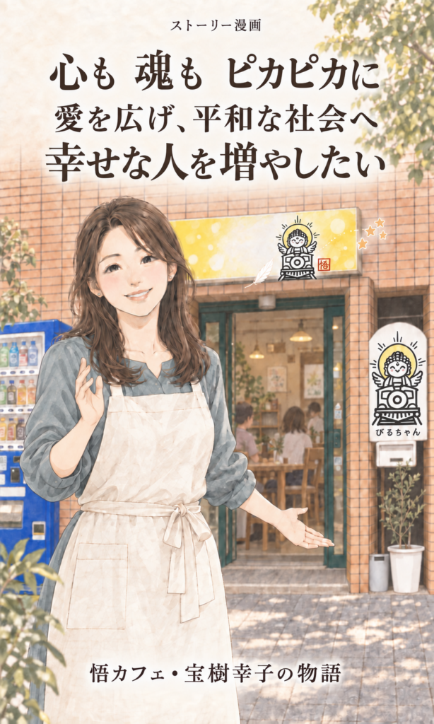 悟カフェ・宝樹幸子プロフィールストーリー漫画 1ページ目